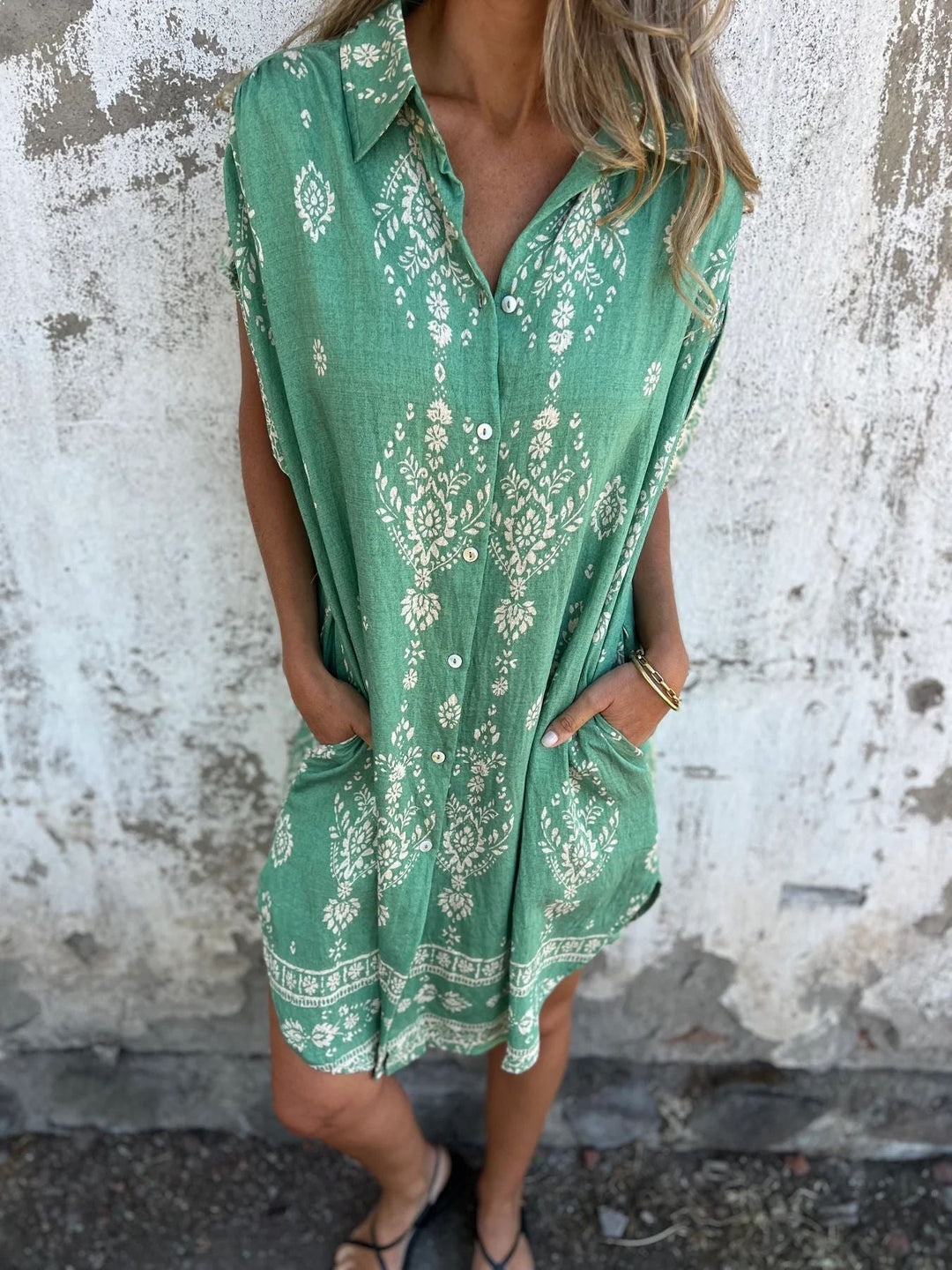 Saga™ | Relaxed Loose-Fit Dress with Short Sleeves