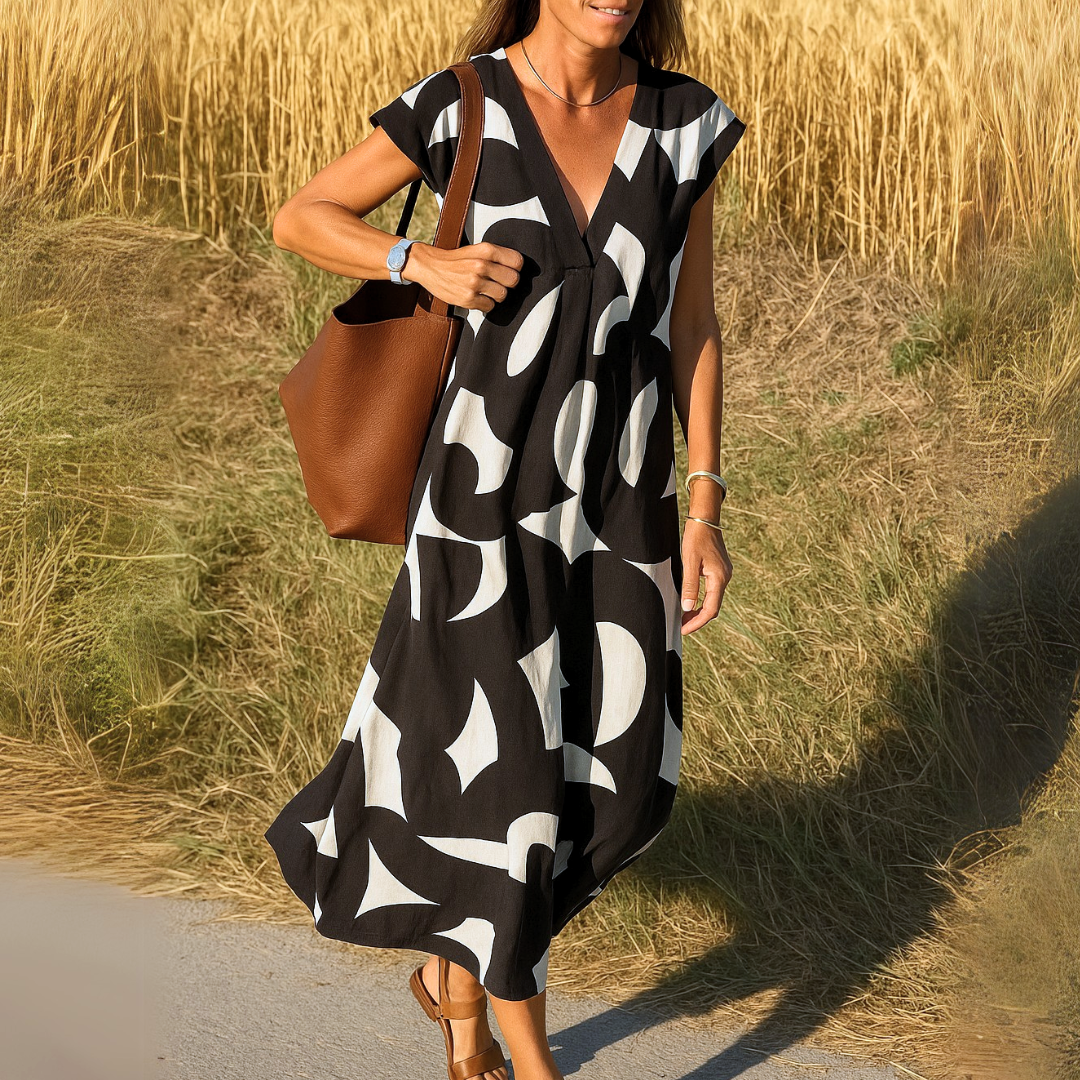 Eilis™ | Flowing Summer Dress with V-Neckline