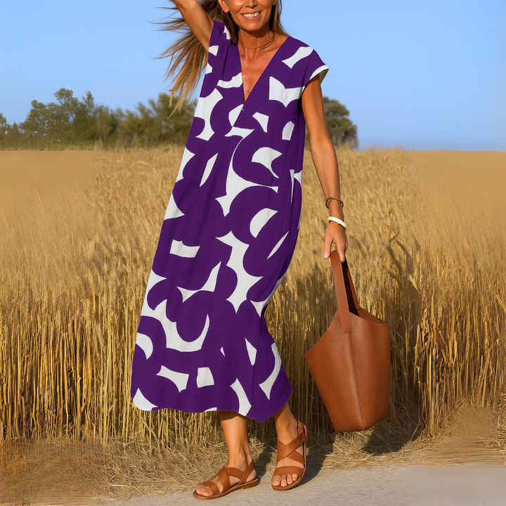 Eilis™ | Flowing Summer Dress with V-Neckline
