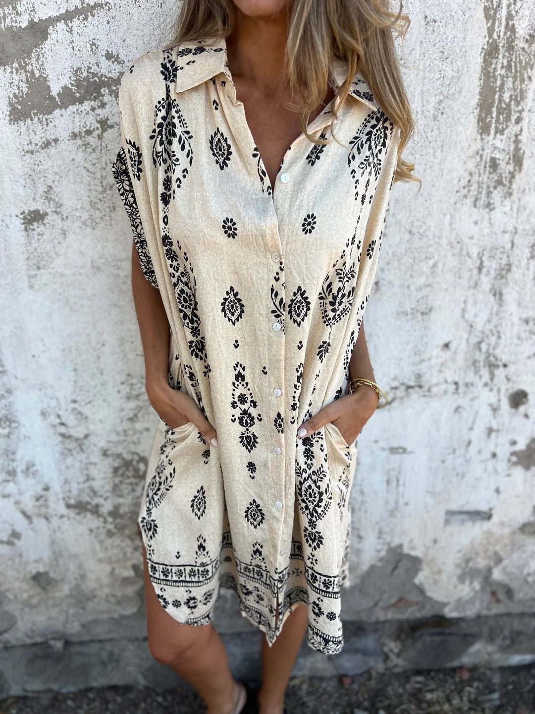 Saga™ | Relaxed Loose-Fit Dress with Short Sleeves