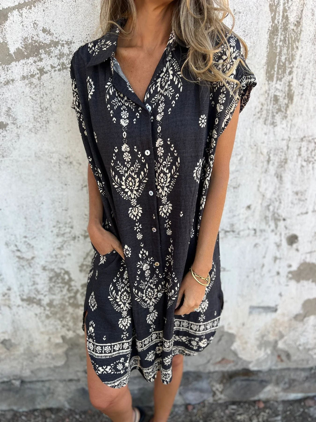 Saga™ | Relaxed Loose-Fit Dress with Short Sleeves