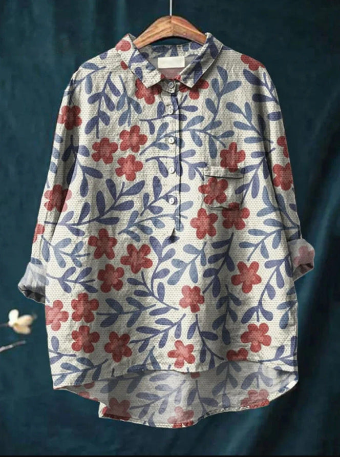 Kerstin™ | Timeless Floral Blouse – Elegant, Lightweight, and Versatile