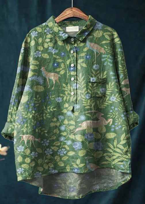 Kerstin™ | Timeless Floral Blouse – Elegant, Lightweight, and Versatile