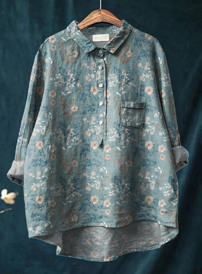 Kerstin™ | Timeless Floral Blouse – Elegant, Lightweight, and Versatile