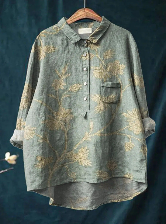 Kerstin™ | Timeless Floral Blouse – Elegant, Lightweight, and Versatile
