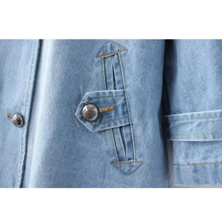 Jonna™ | Denim Cape Coat with Elegant Flare