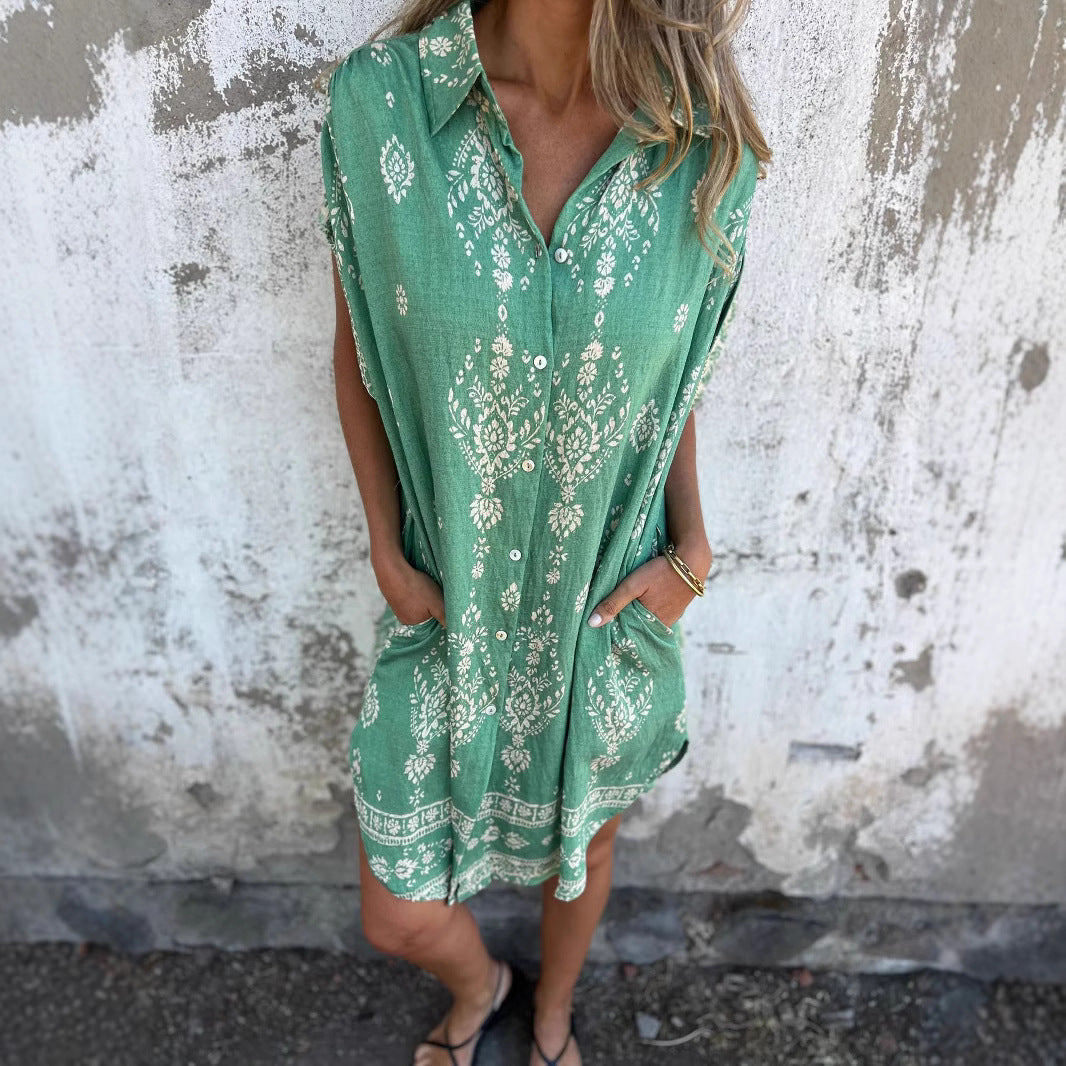 Saga™ | Relaxed Loose-Fit Dress with Short Sleeves